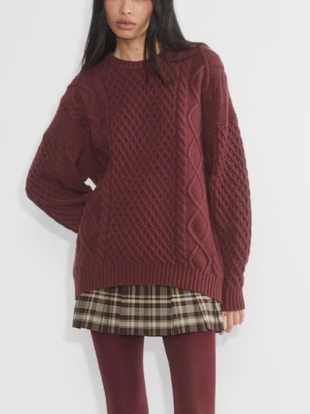 Aritzia Sunday Best Peggy Sweater in Burgundy Dark Red Maroon Size Small Knit